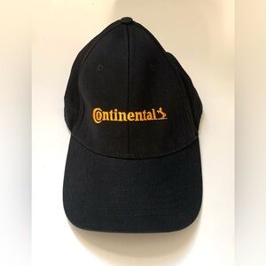 Continental Tire Black Fitted Baseball Hat Cap Cotton Spandex One Size Fits All